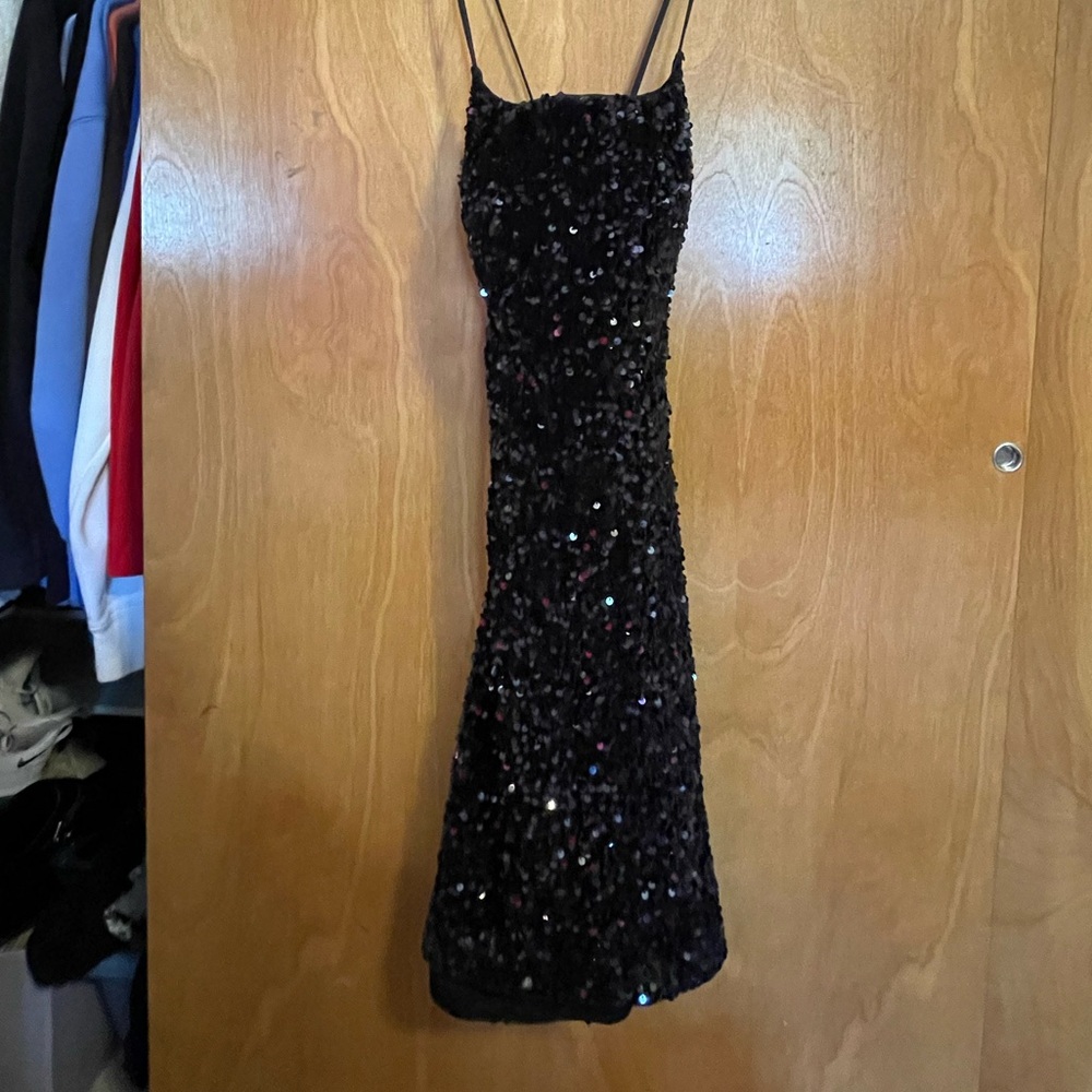 Elegant Black Sequin Homecoming Dress